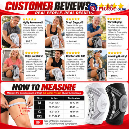 Dial-Adjustable Sports Knee Brace with Alloy Spring Support