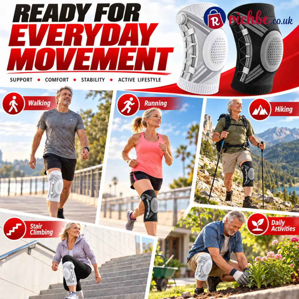 Dial-Adjustable Sports Knee Brace with Alloy Spring Support