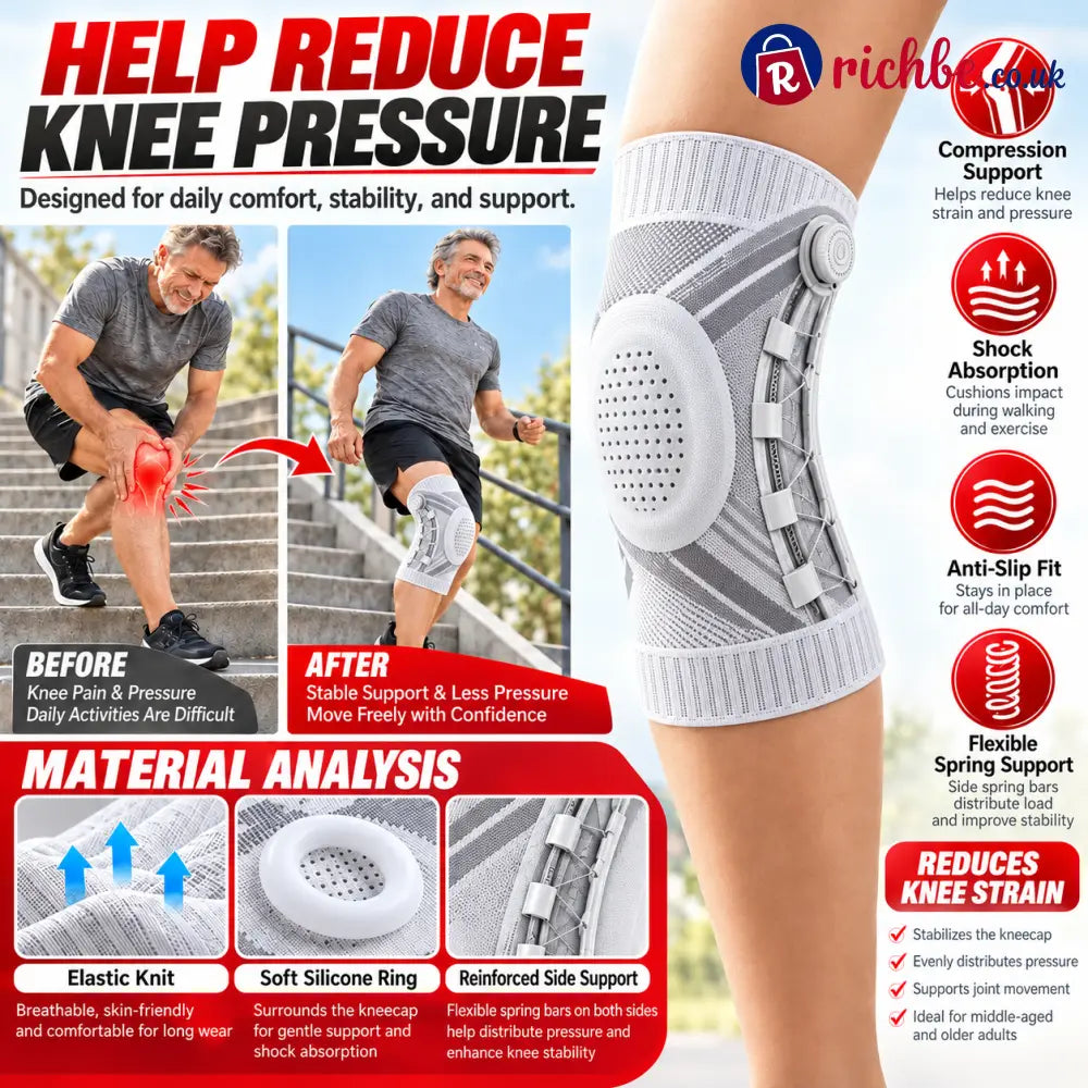 Dial-Adjustable Sports Knee Brace with Alloy Spring Support