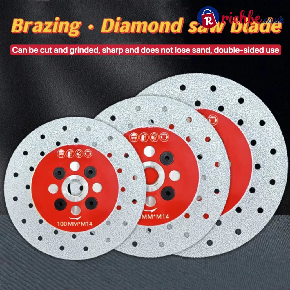 Diamond Brazed Grinding and Cutting Disc for Marble Tile and Stone - 100mm + 115mm + 125mm(3PCS)