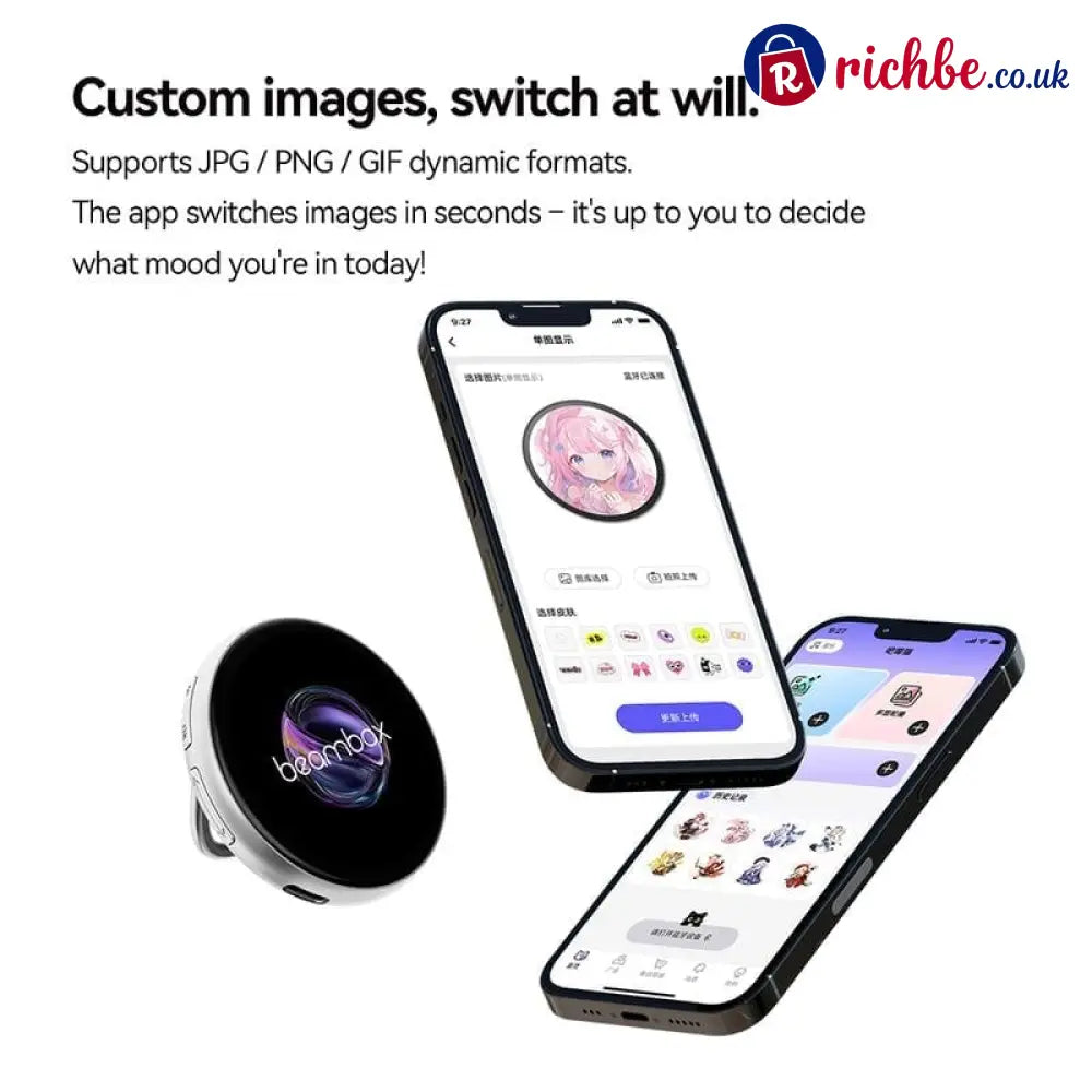 🔥Digital Badge Photo Video GIF Display Screen Pins Pixel Touchscreen Lightweight 500mAh