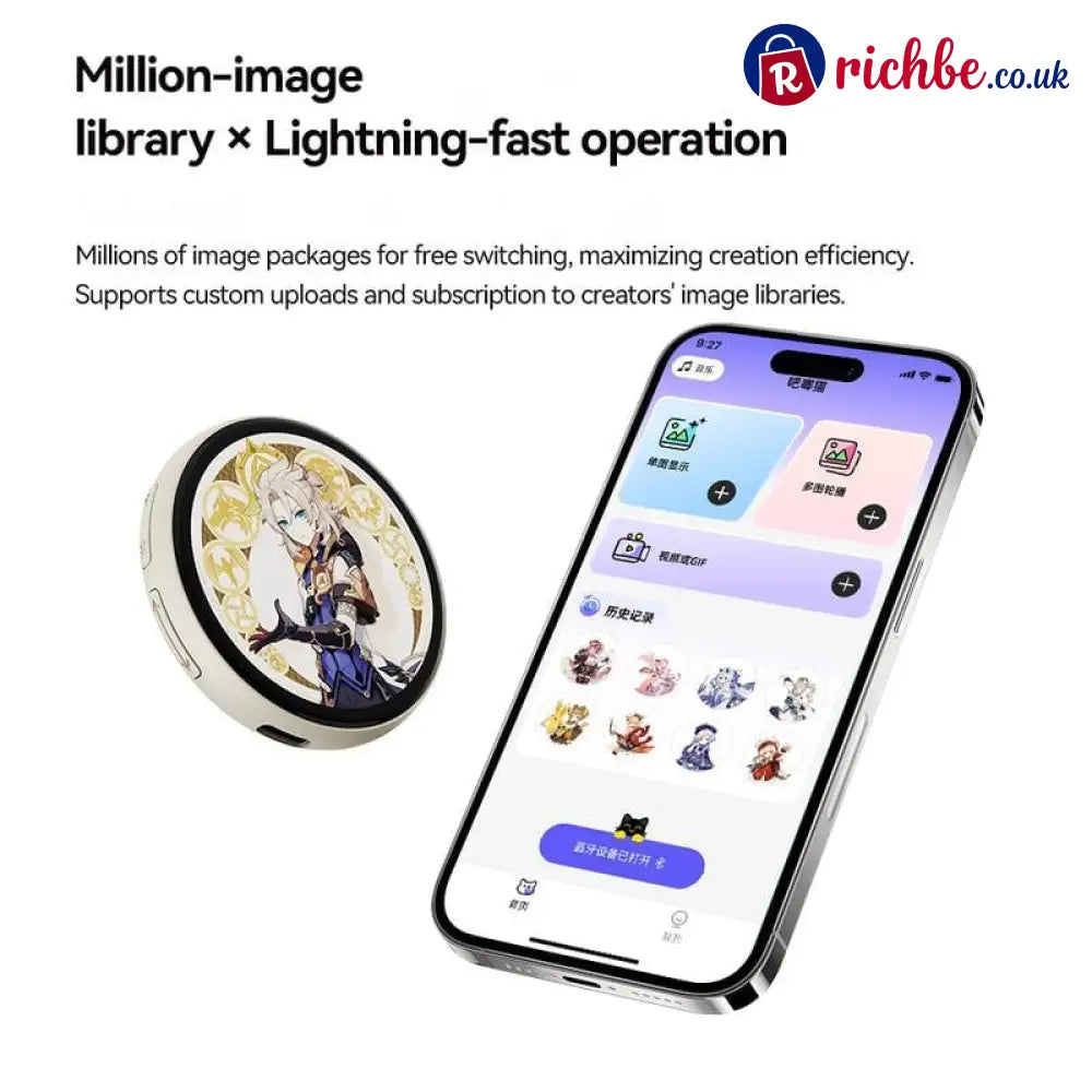🔥Digital Badge Photo Video GIF Display Screen Pins Pixel Touchscreen Lightweight 500mAh