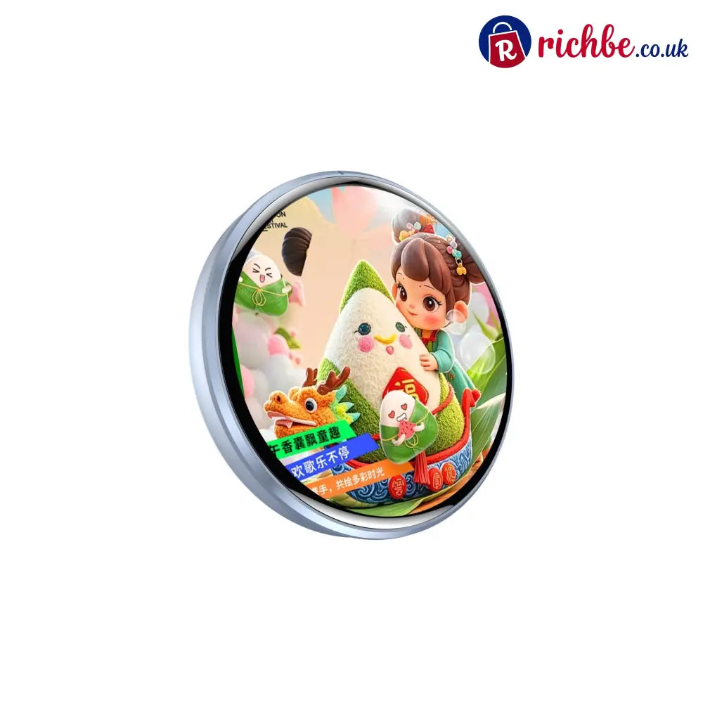 🔥Digital Badge Photo Video GIF Display Screen Pins Pixel Touchscreen Lightweight 500mAh - Pin-back Style / Blue