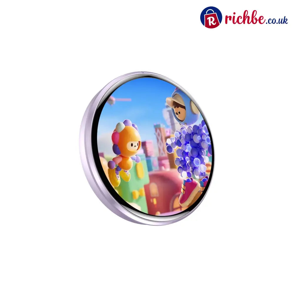 🔥Digital Badge Photo Video GIF Display Screen Pins Pixel Touchscreen Lightweight 500mAh - Pin-back Style / Purple