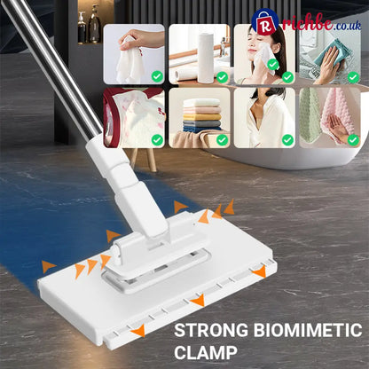 🧹Disposable Dust Mop with 4 Reusable Cloths✨Lightweight Floor Dusting Mop For Hardwood Tile Floors - 1* Mop + 4*Cloth