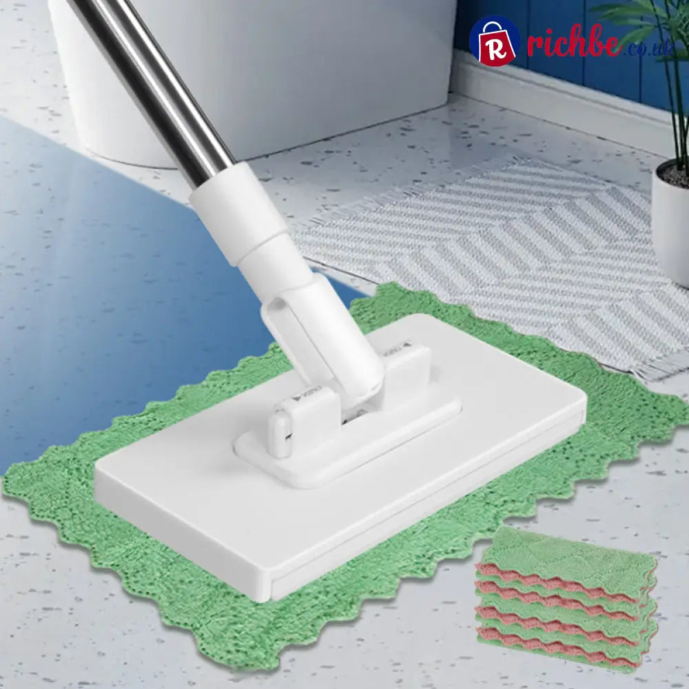 🧹Disposable Dust Mop with 4 Reusable Cloths✨Lightweight Floor Dusting Mop For Hardwood Tile Floors - Houseware & Kitchen