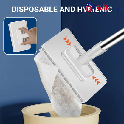 🧹Disposable Dust Mop with 4 Reusable Cloths✨Lightweight Floor Dusting Mop For Hardwood Tile Floors - Houseware & Kitchen