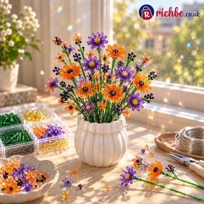 🌼✨DIY Beaded Wildflower Bouquet Kit – Handmade Crystal Flower Craft Set🌸✨ - 💐Autumn Glow