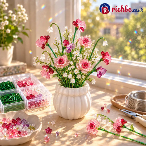 🌼✨DIY Beaded Wildflower Bouquet Kit – Handmade Crystal Flower Craft Set🌸✨ - 🌸 Blushing Rose