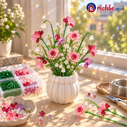 🌼✨DIY Beaded Wildflower Bouquet Kit – Handmade Crystal Flower Craft Set🌸✨ - 🌸 Blushing Rose