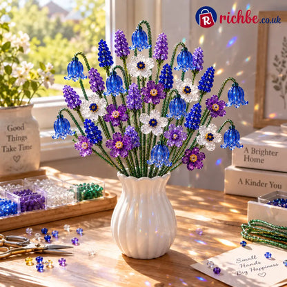 🌼✨DIY Beaded Wildflower Bouquet Kit – Handmade Crystal Flower Craft Set🌸✨ - 💐Lavender Bluebell