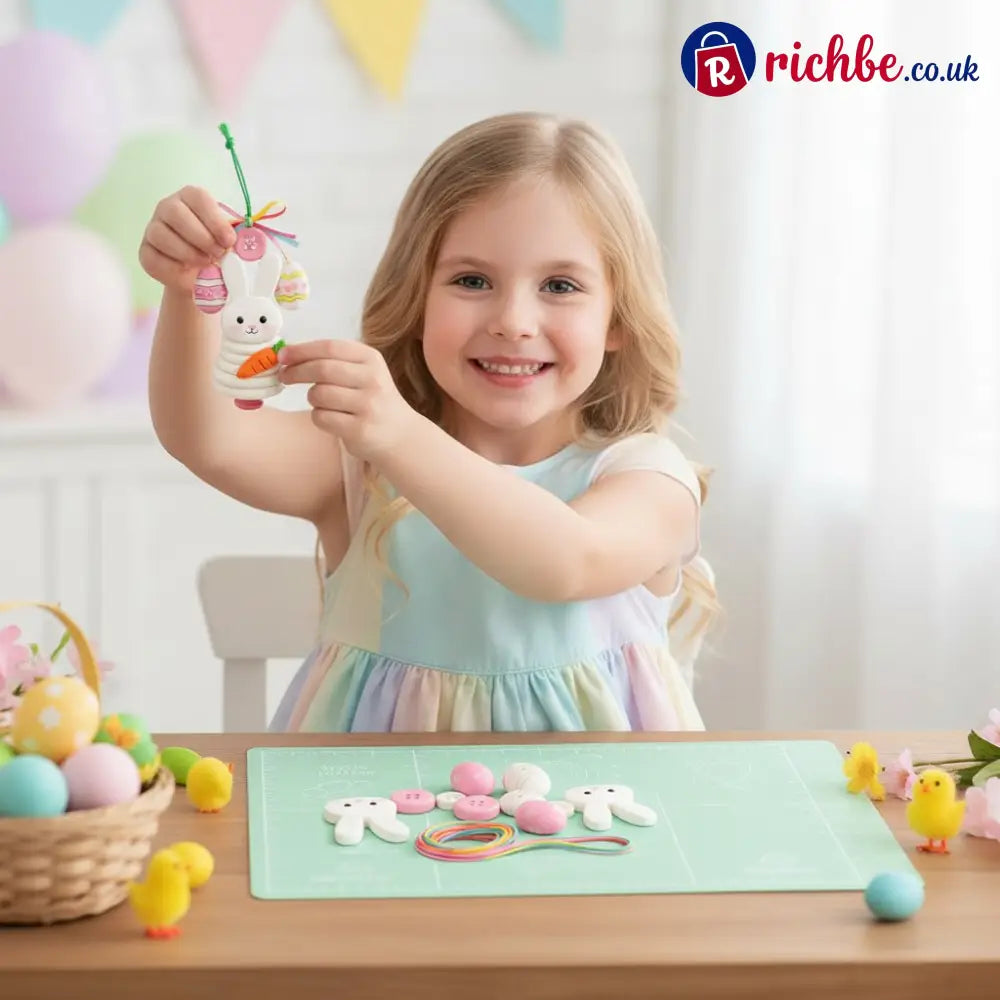 🐰🎨 DIY Easter Button Pendants – Fun Easy & Perfect for All Ages! 🥕🌸