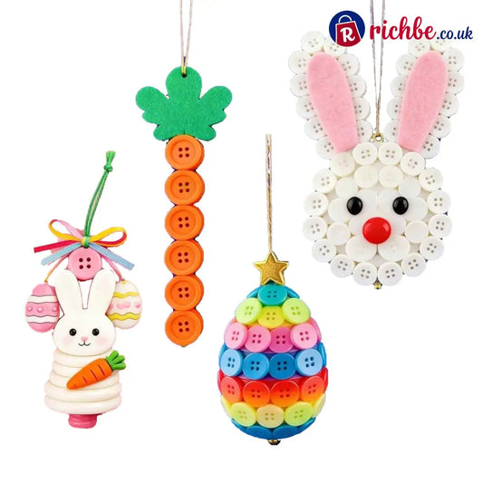 🐰🎨 DIY Easter Button Pendants – Fun Easy & Perfect for All Ages! 🥕🌸