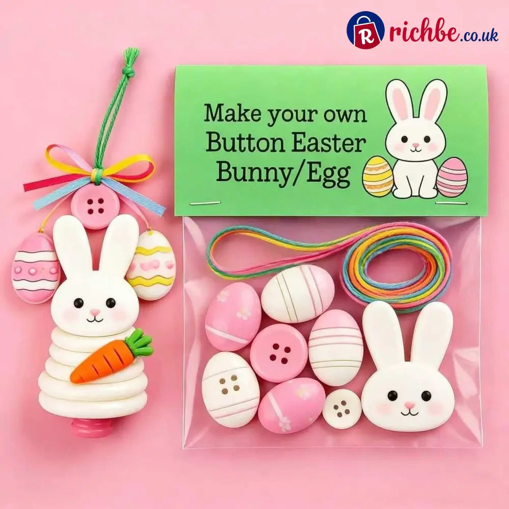 🐰🎨 DIY Easter Button Pendants – Fun Easy & Perfect for All Ages! 🥕🌸 - 🐇Bunny