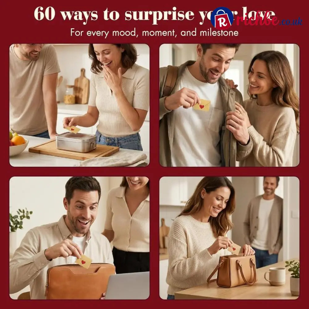 DIY Love Notes Box - Mini Blank Cards & Envelopes for Him Her