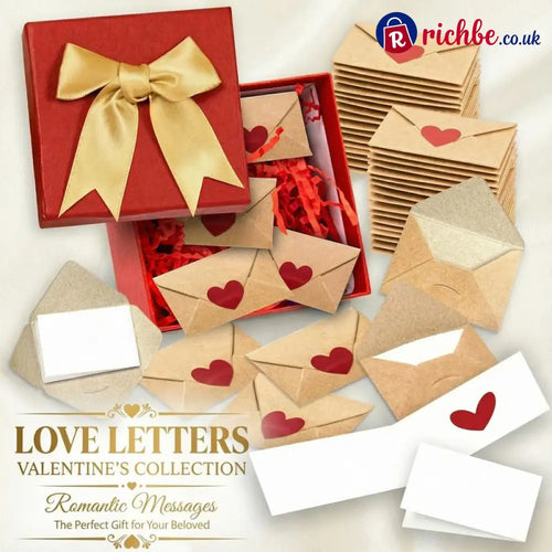 DIY Love Notes Box - Mini Blank Cards & Envelopes for Him Her