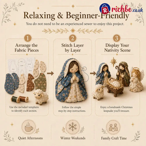 ✨ Diy Patchwork Nativity Scene Sewing Kit