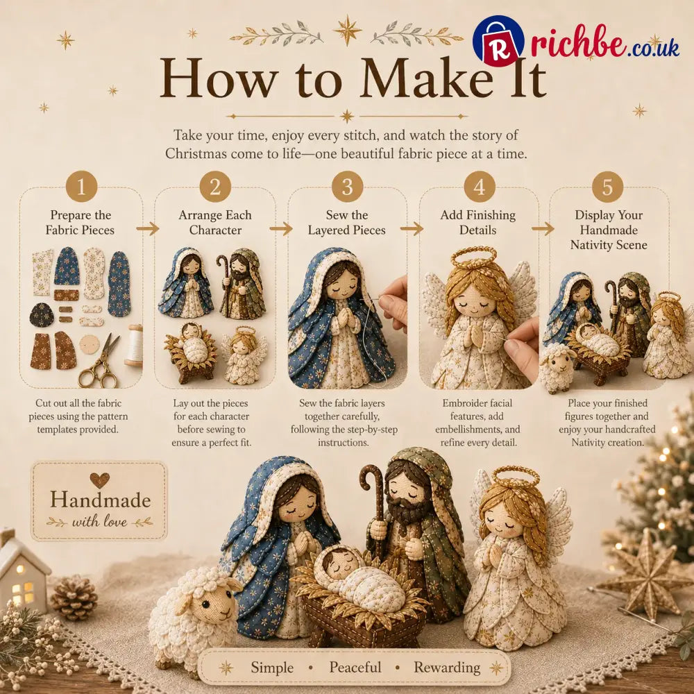 ✨ Diy Patchwork Nativity Scene Sewing Kit