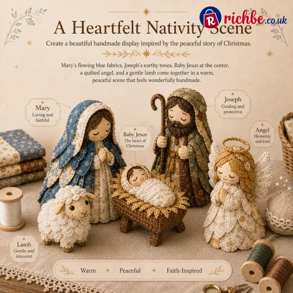 ✨ Diy Patchwork Nativity Scene Sewing Kit