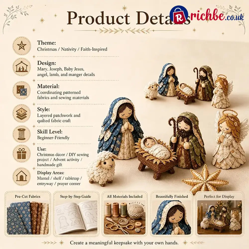 ✨ Diy Patchwork Nativity Scene Sewing Kit