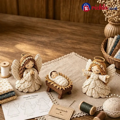 ✨ Diy Patchwork Nativity Scene Sewing Kit - Angels’ Hymn Set