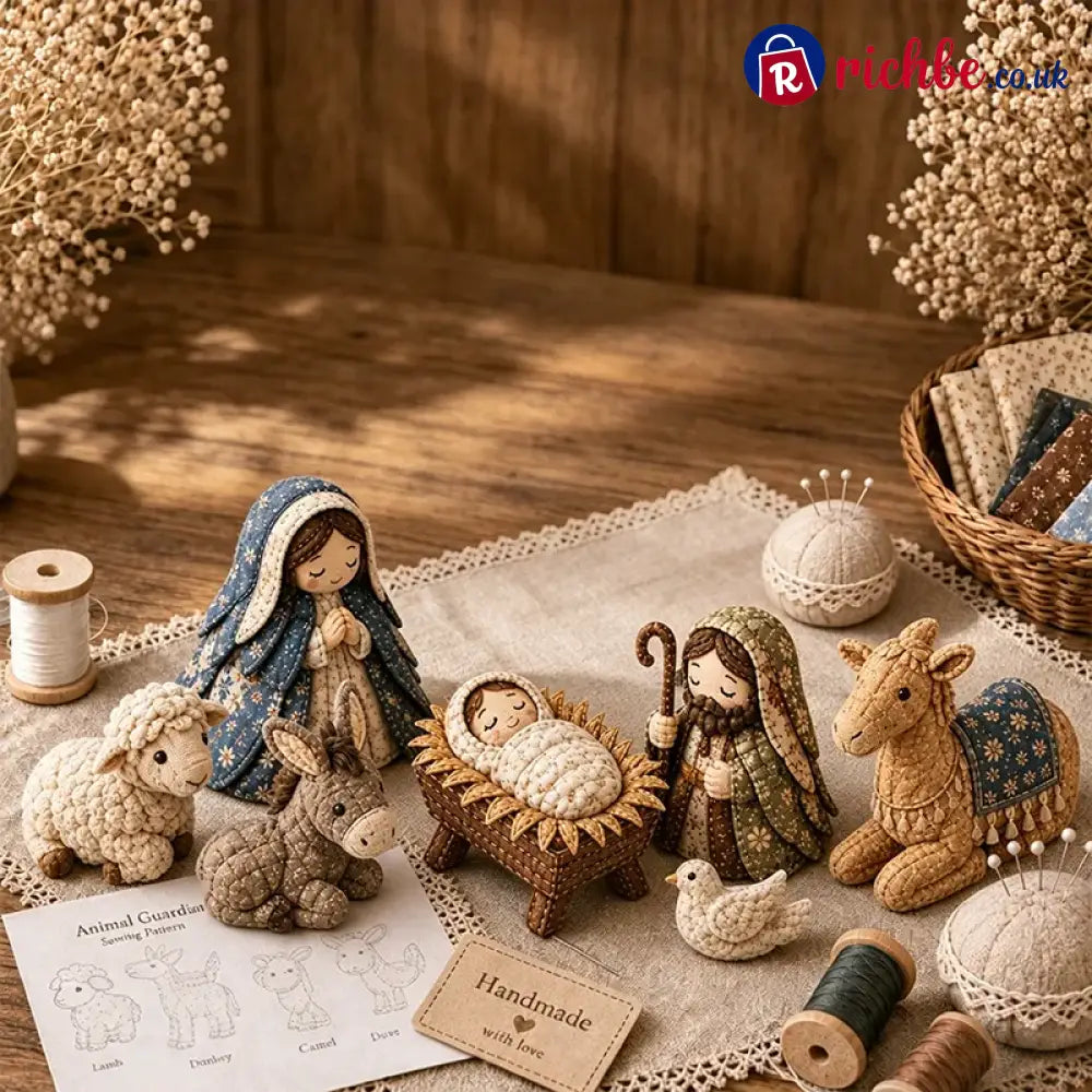 ✨ Diy Patchwork Nativity Scene Sewing Kit - Animal Guardians Set