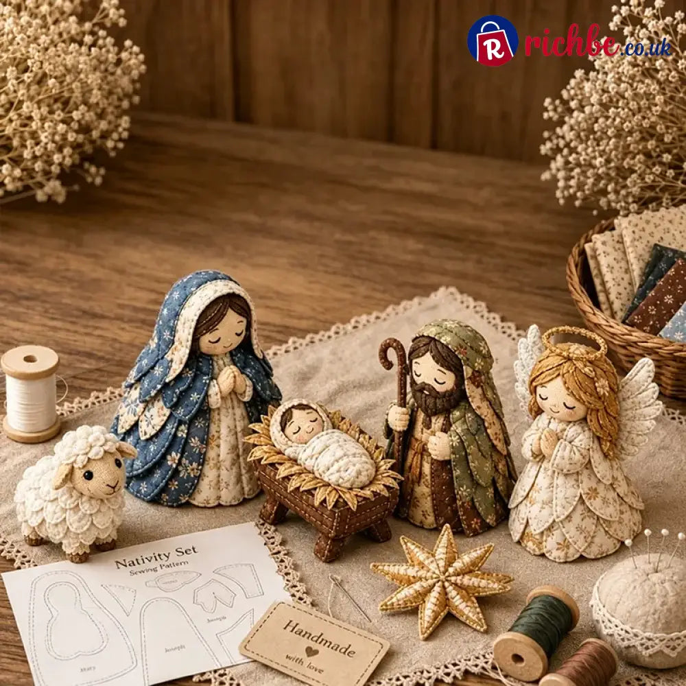 ✨ Diy Patchwork Nativity Scene Sewing Kit - Classic Core Set