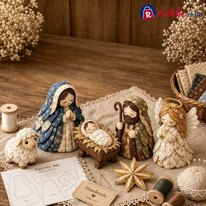 ✨ Diy Patchwork Nativity Scene Sewing Kit - Classic Core Set