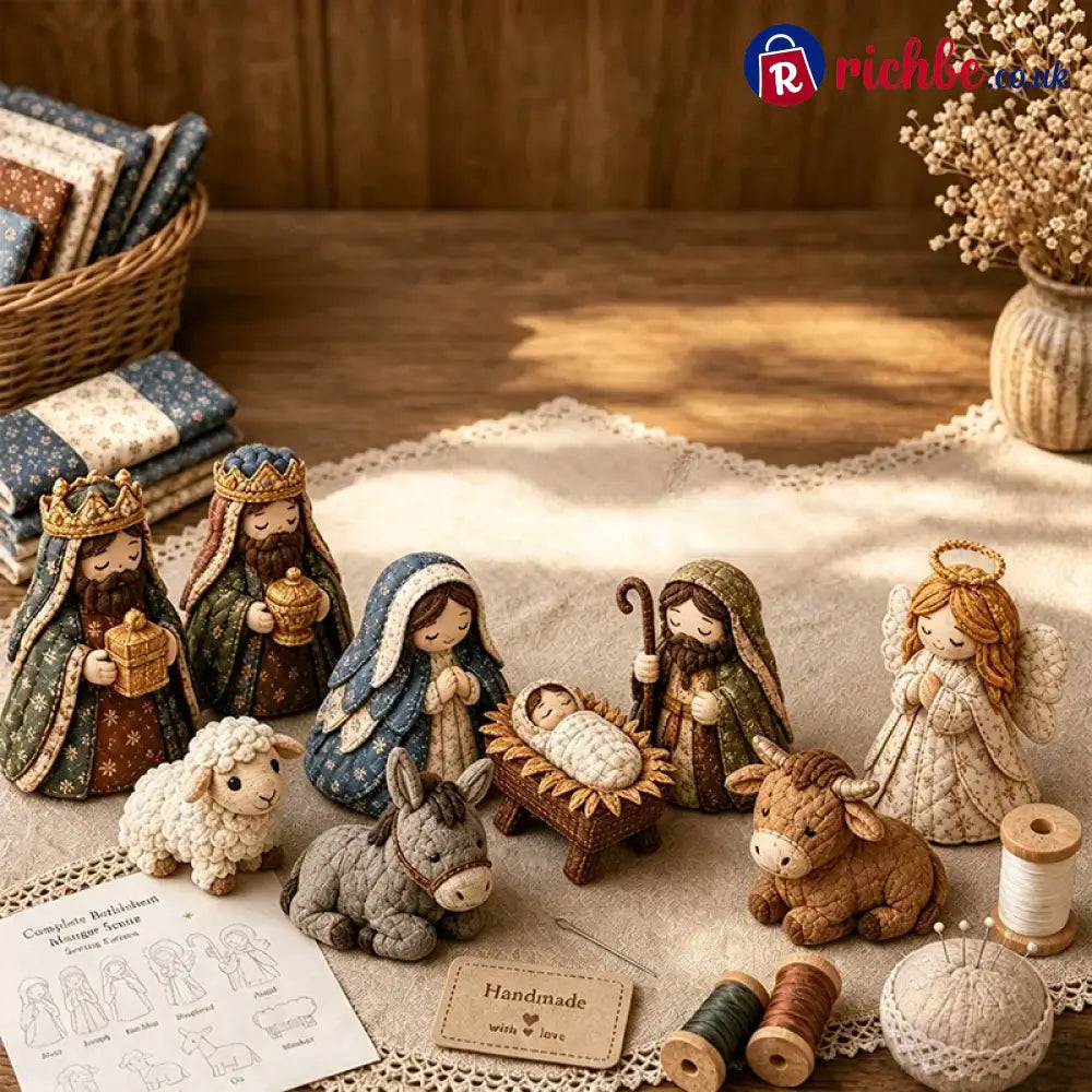 ✨ Diy Patchwork Nativity Scene Sewing Kit - Complete Bethlehem Manger Scene