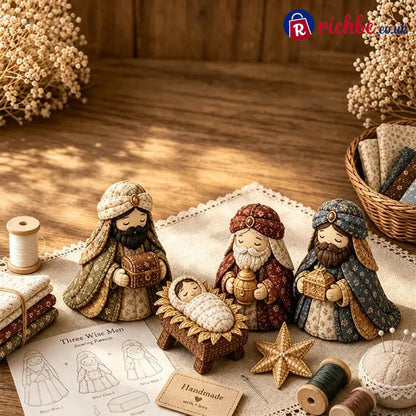 ✨ Diy Patchwork Nativity Scene Sewing Kit - Three Wise Men Set