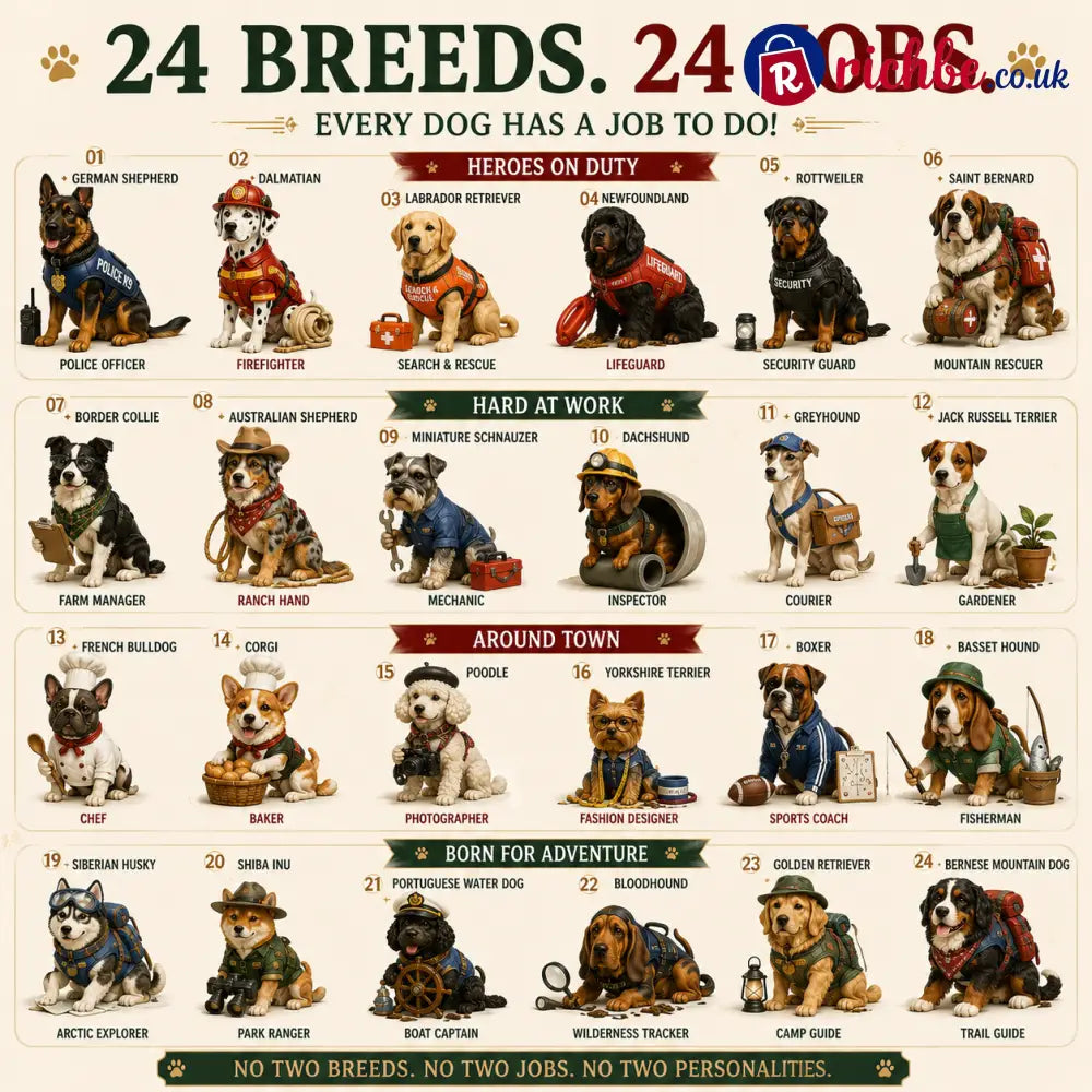 Dogs on Duty– 24 Breeds & 24 Jobs Dog Advent Calendar - Dogs on Duty