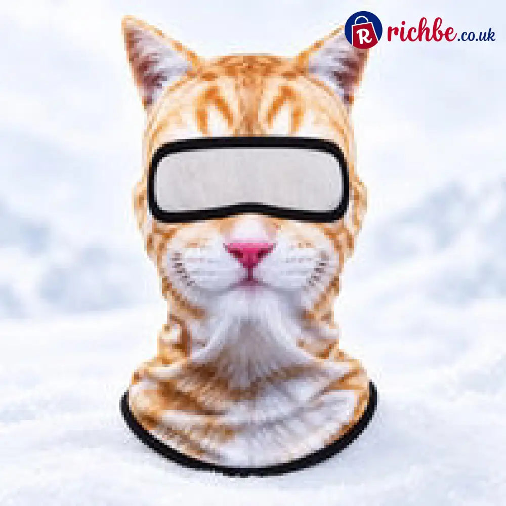 ❄️ DON’T BLEND INTO THE CROWD-3D Animal Face Ski Balaclava - Orange Tabby