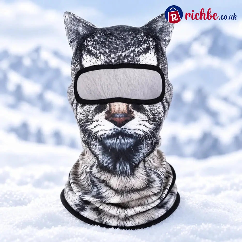 ❄️ DON’T BLEND INTO THE CROWD-3D Animal Face Ski Balaclava - Snow Leopard