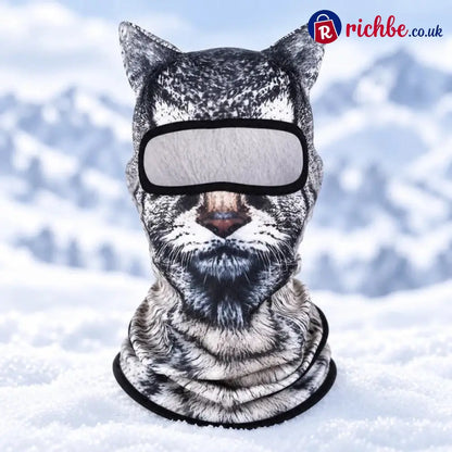 ❄️ DON’T BLEND INTO THE CROWD-3D Animal Face Ski Balaclava - Snow Leopard