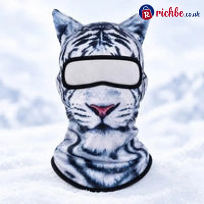 ❄️ DON’T BLEND INTO THE CROWD-3D Animal Face Ski Balaclava - White Tiger