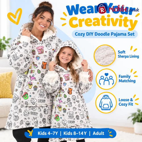 🎨🛌 Doodle Pajamas, Create Your Own Cozy Style & Make Every Night More Fun!