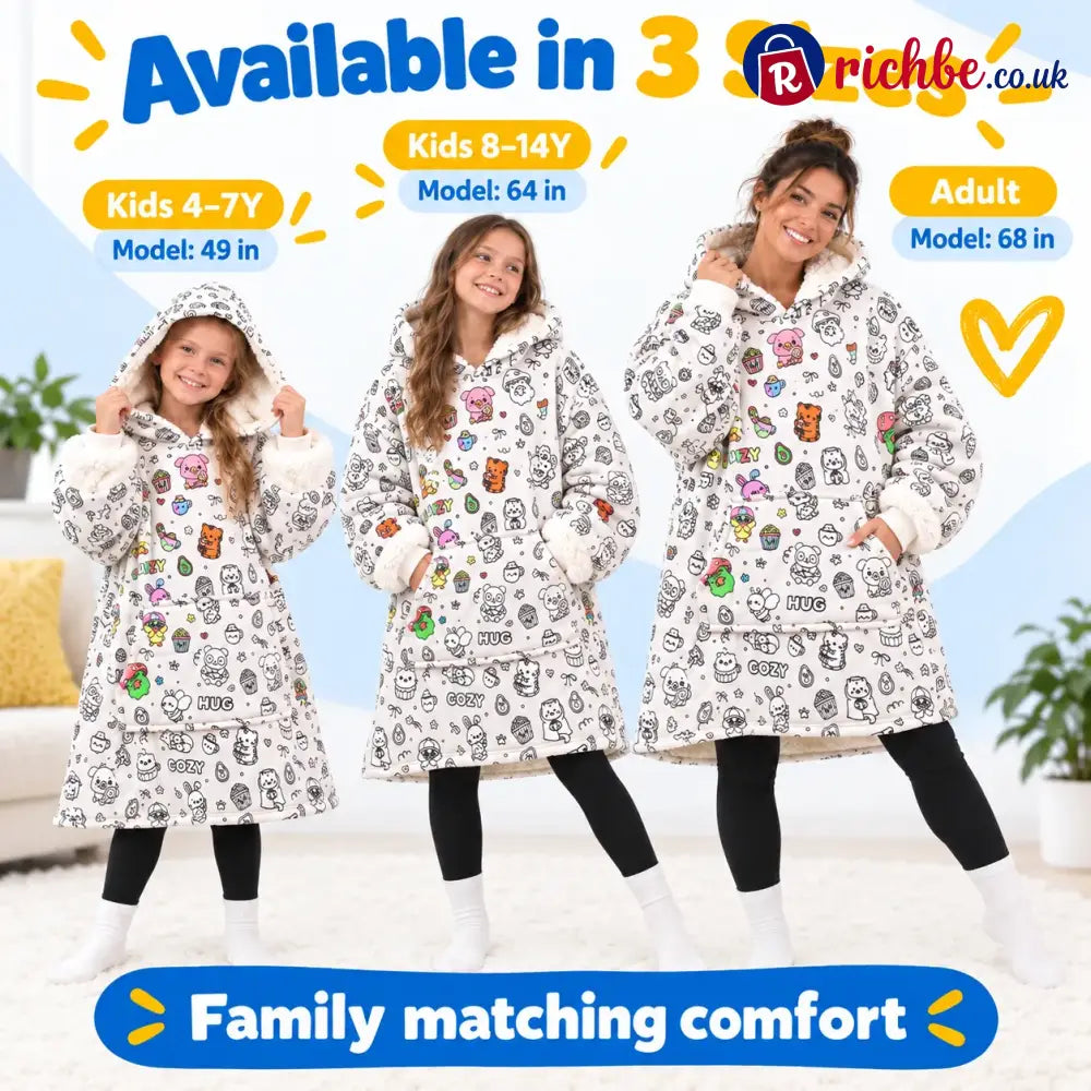🎨🛌 Doodle Pajamas, Create Your Own Cozy Style & Make Every Night More Fun! - Kids 4–7Y