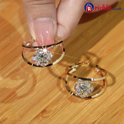 💖👍Double Hoop Sparkling Zirconia Ball Earrings - Clothing & Accessories