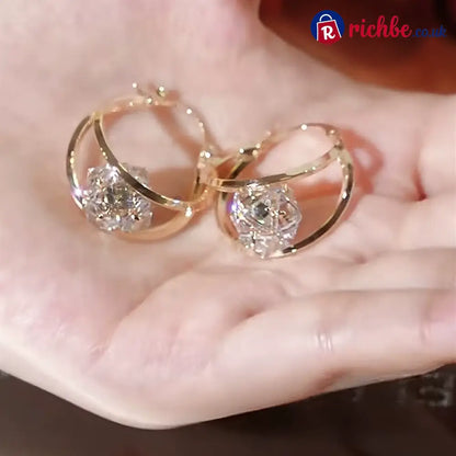 💖👍Double Hoop Sparkling Zirconia Ball Earrings - Clothing & Accessories