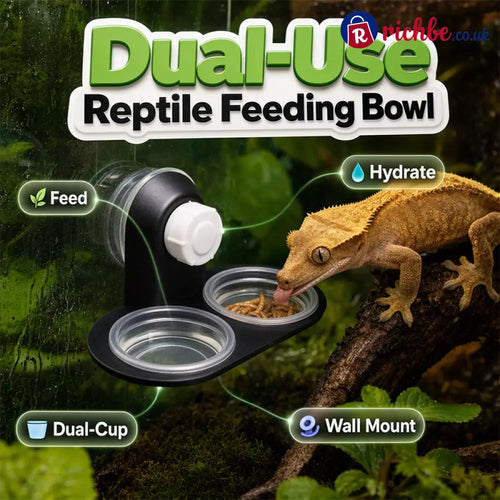 Double Reptile Feeding Ledge with Bowls - Hot sale