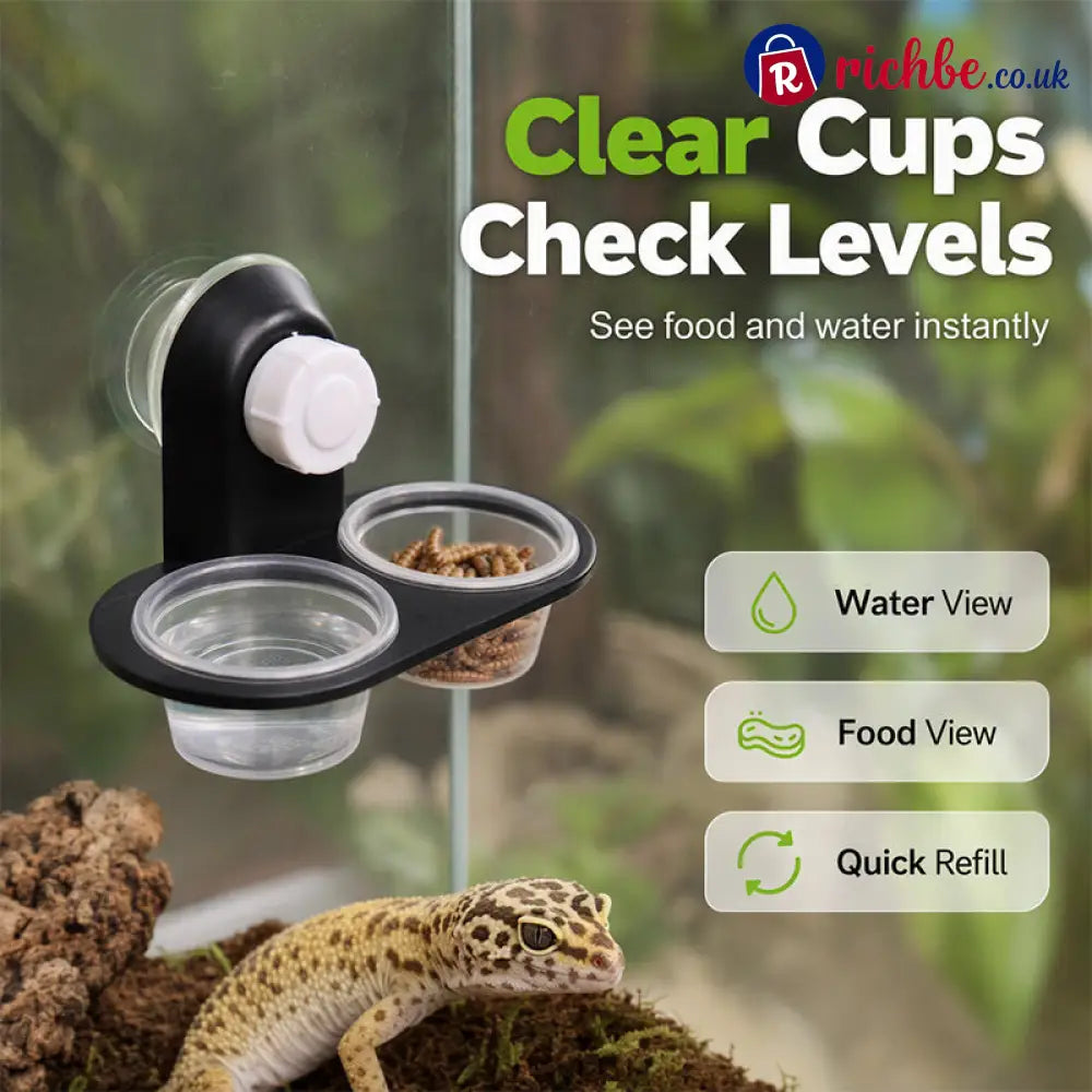 Double Reptile Feeding Ledge with Bowls - Hot sale