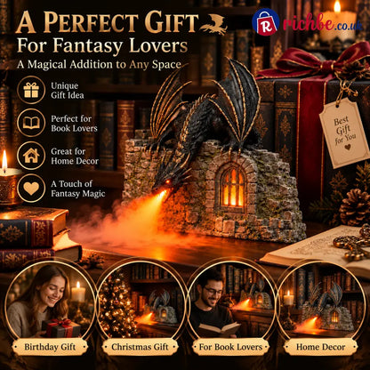 🐉🔥 Drachen-Luftbefeuchter mit Flammeneffekt – Fantasy-Zauber für Ihre Leseecke
