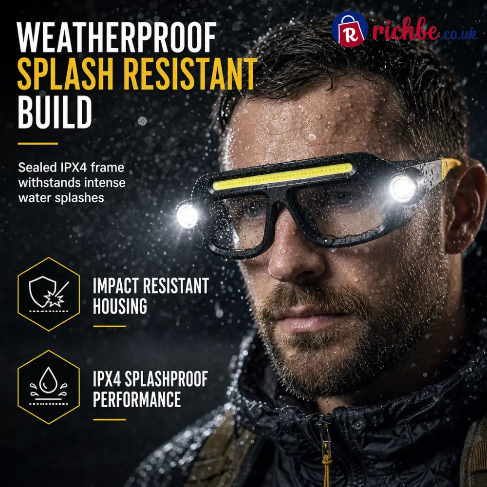 Dual Beam Rechargeable Glasses Light – Hands Free Clip-On LED Eyewear Lamp Type-C Charging Head Light for Hiking