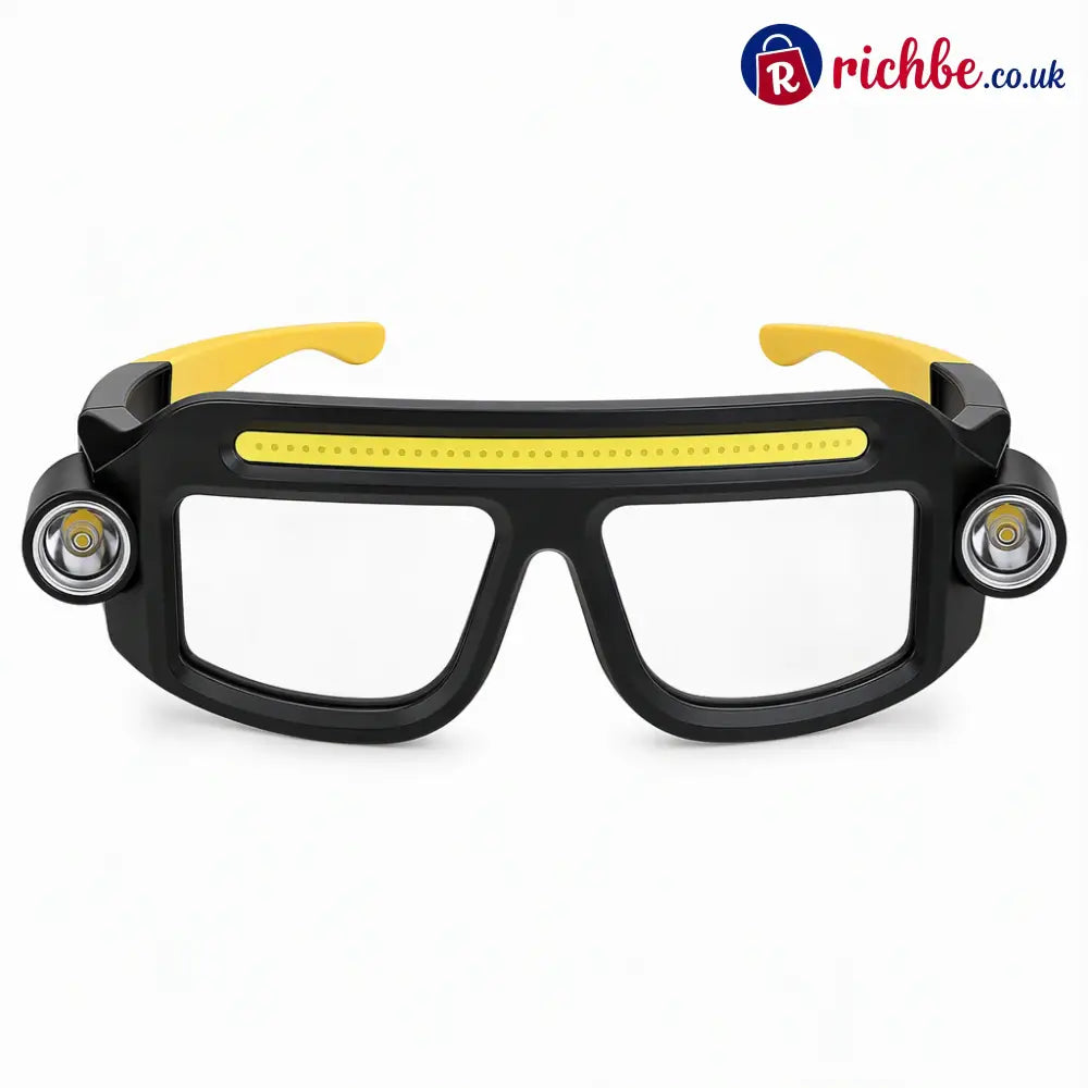 Dual Beam Rechargeable Glasses Light – Hands Free Clip-On LED Eyewear Lamp Type-C Charging Head Light for Hiking