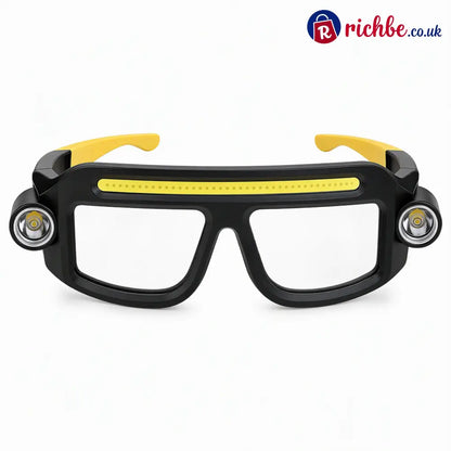 Dual Beam Rechargeable Glasses Light – Hands Free Clip-On LED Eyewear Lamp Type-C Charging Head Light for Hiking