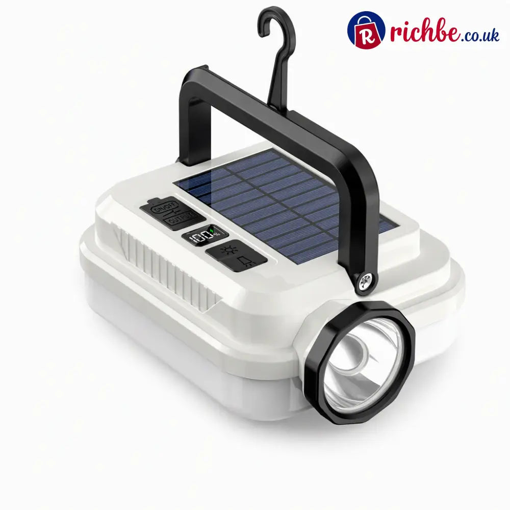 🏕️🔥Dual‑Light Solar Camping Lantern‑Multi‑Function Portable Solar Work Light with Power Bank Hanging Emergency Lamp for
