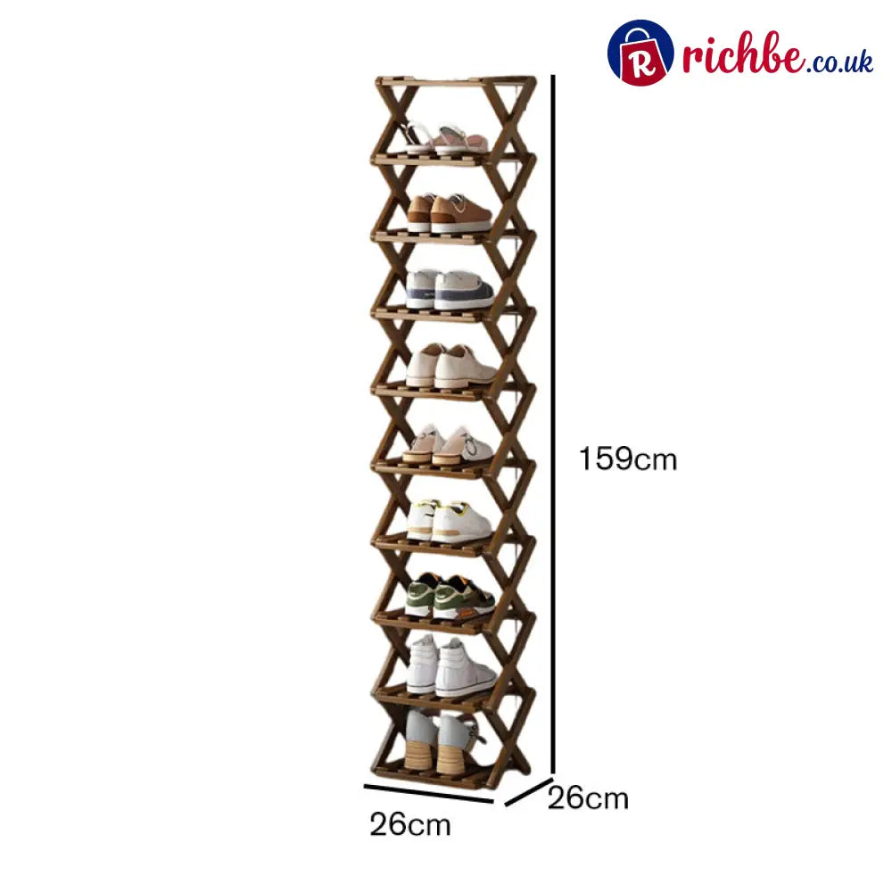 Durable Foldable Bamboo Shoe Rack - Houseware & Kitchen
