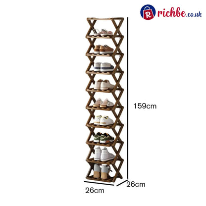Durable Foldable Bamboo Shoe Rack - Houseware & Kitchen