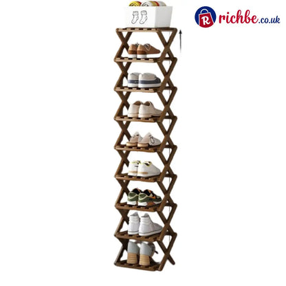 Durable Foldable Bamboo Shoe Rack - Houseware & Kitchen