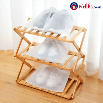 Durable Foldable Bamboo Shoe Rack - Houseware & Kitchen
